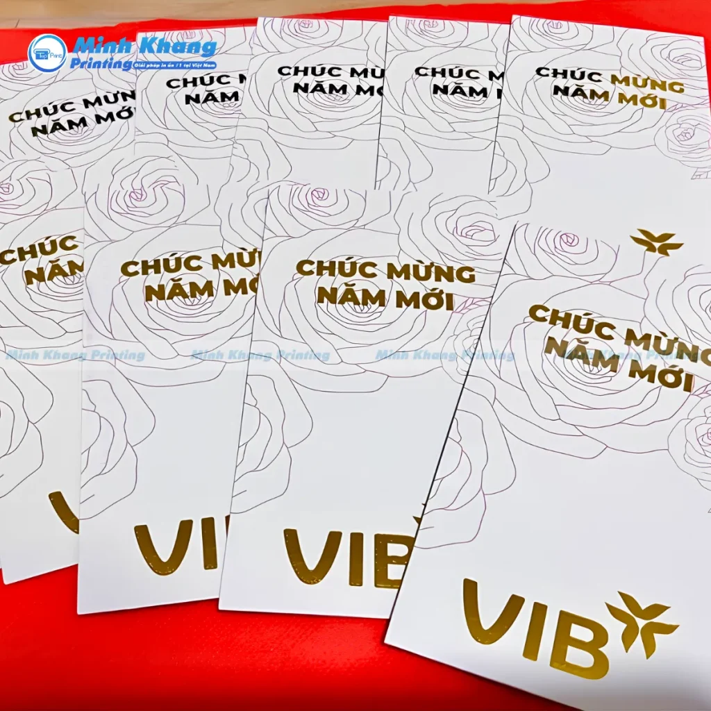 Mẫu in bao lì xì ép kim cao cấp ngân hàng VIB
