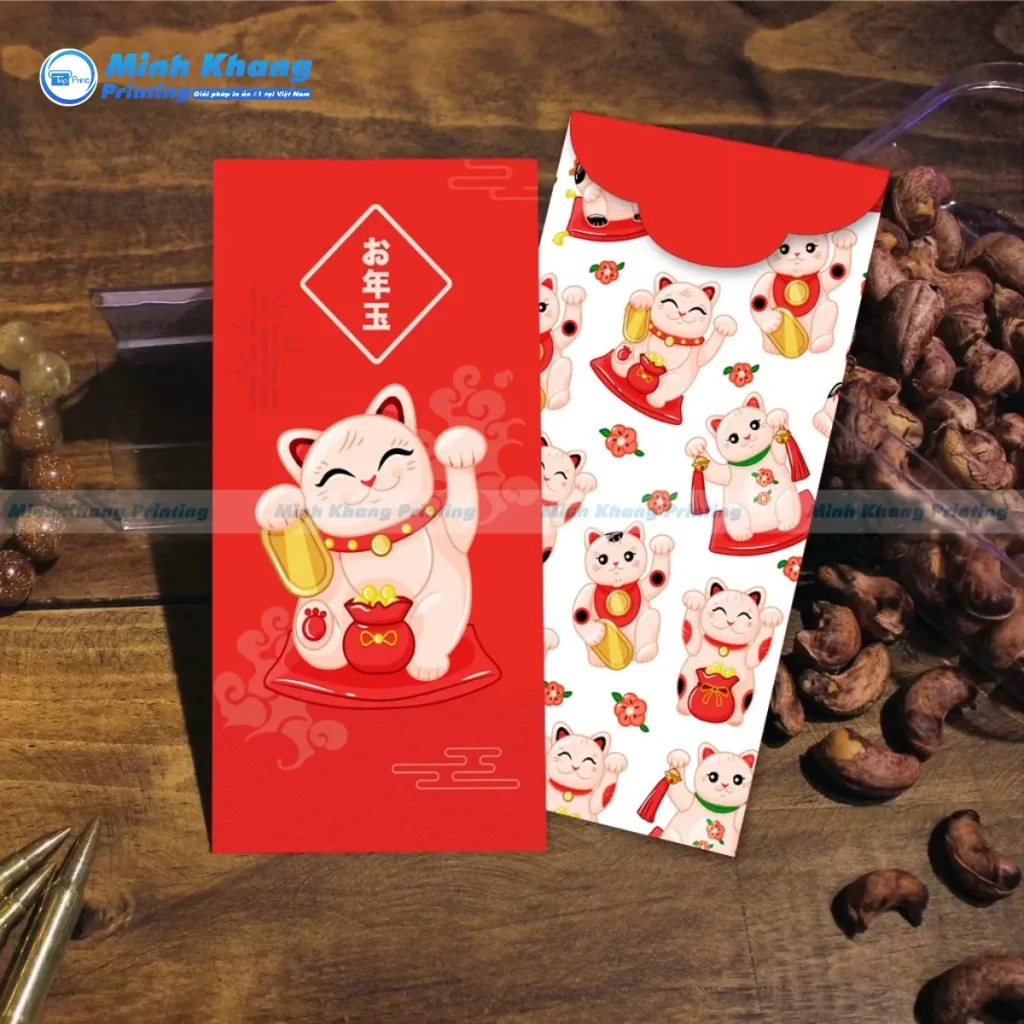 Mẫu bao lì xì Pochibukuro phong cách Nhật Bản tinh tế