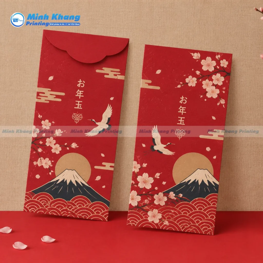 Mẫu bao lì xì nhật bản kim tuyến lấp lánh sang trọng