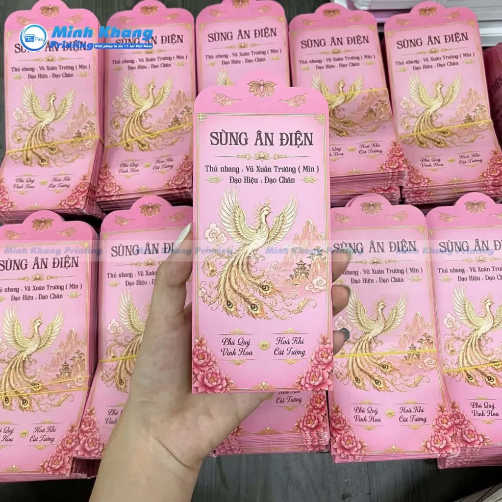Mẫu bao lì xì giấy Couche cán mờ chống thấm nước