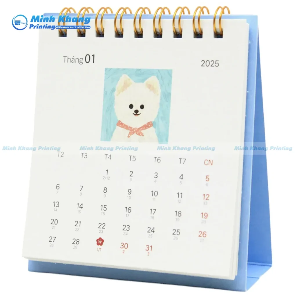 Mẫu lịch mini để bàn in lịch âm dương rõ ràng