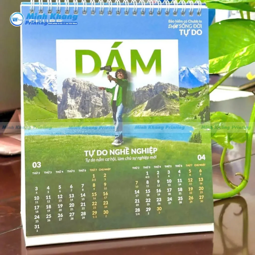 Mẫu lịch quảng cáo doanh nghiệp chất liệu giấy mỹ thuật