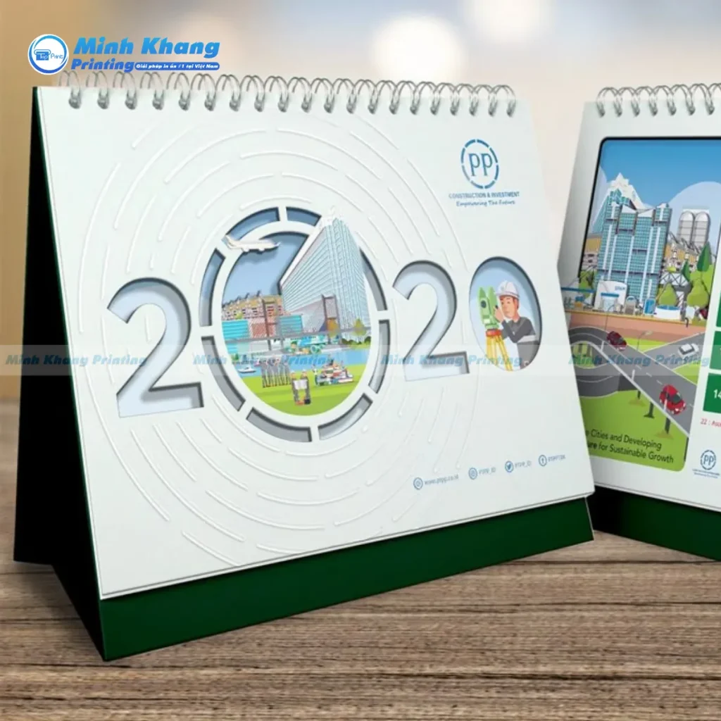 Mẫu lịch 12 tháng phôi sẵn treo tường 